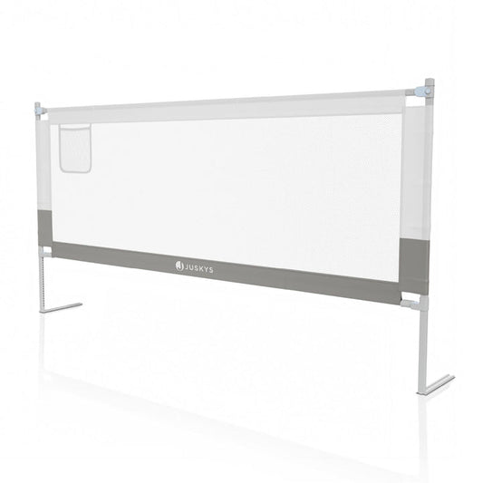 Juskys Bedhekje voor Baby's - Grijs - Verstelbare Hoogte - 200 x 71-101 cm