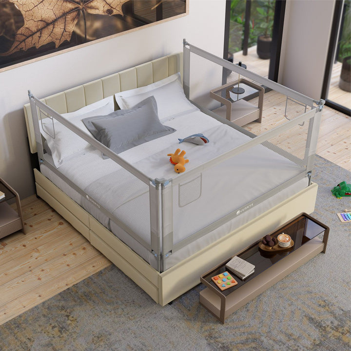 Juskys Jaron Bedhekje Voor Baby's - Grijs - Verstelbare Hoogte - 180 cm x 71-101 cm
