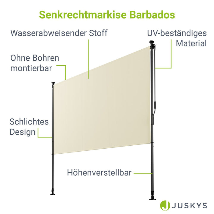 Senkrechtmarkise Barbados 200 x 310 cm – Weerbestendige Zonne- en Privacybescherming