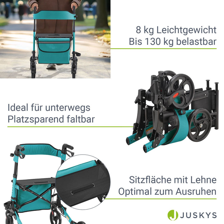 Aluminium Rollator Vital met Zitje – Lichtgewicht & Opvouwbaar