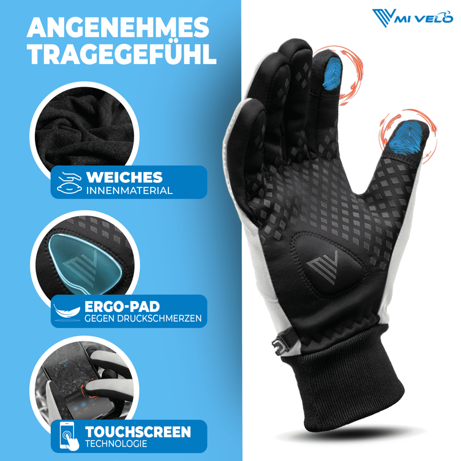 MiVelo Winddichte & Waterafstotende Fietshandschoenen - Unisex - Reflecterend - Maat XL