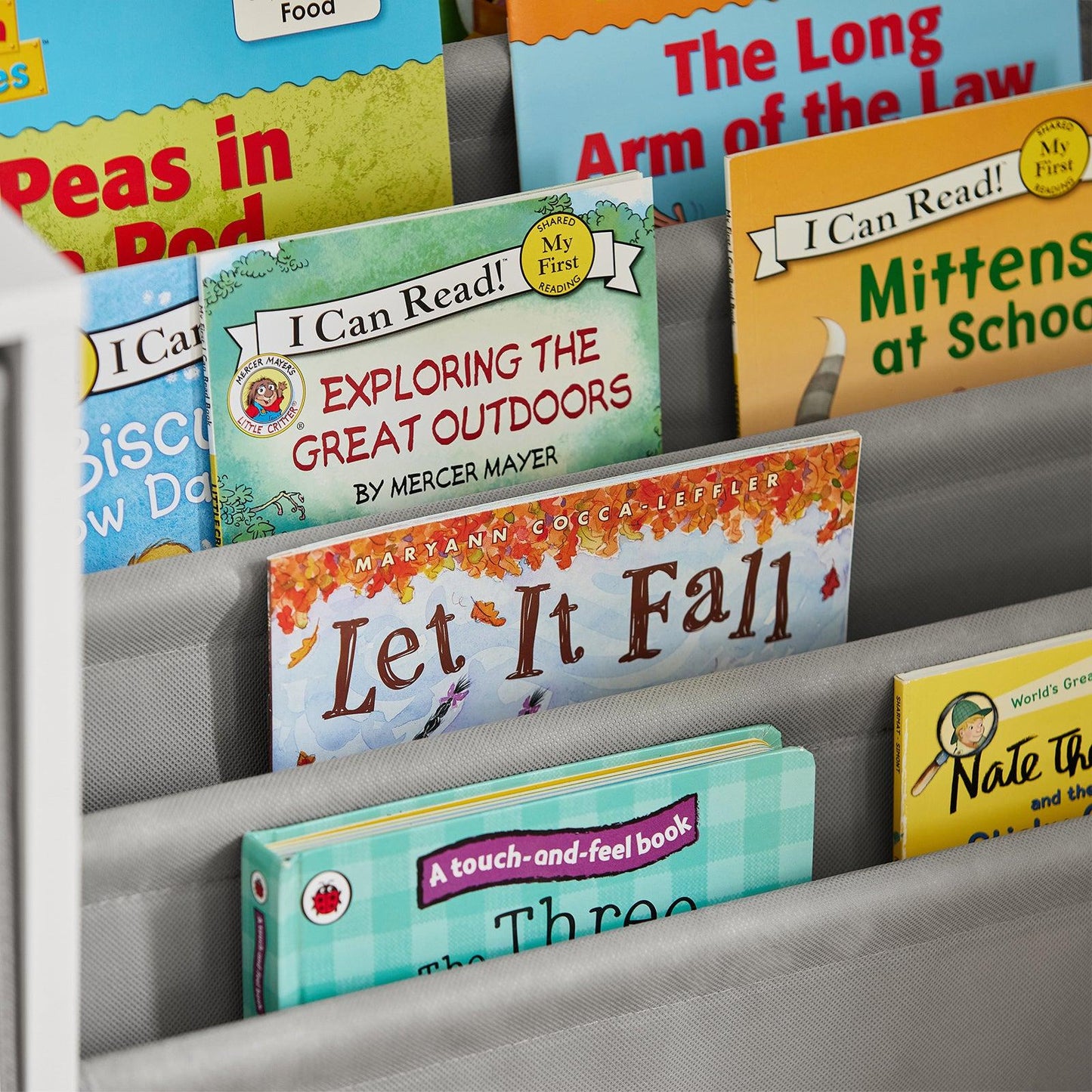 SoBuy Boekenplank voor Kinderen met 2 manden - Max. 40 kg - 80 x 30 x 61 cm - Wit / Grijs