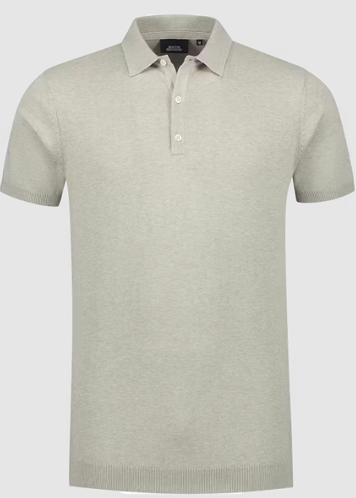 Boston Brothers Gebreid Poloshirt - Lichtgroen - Maat L