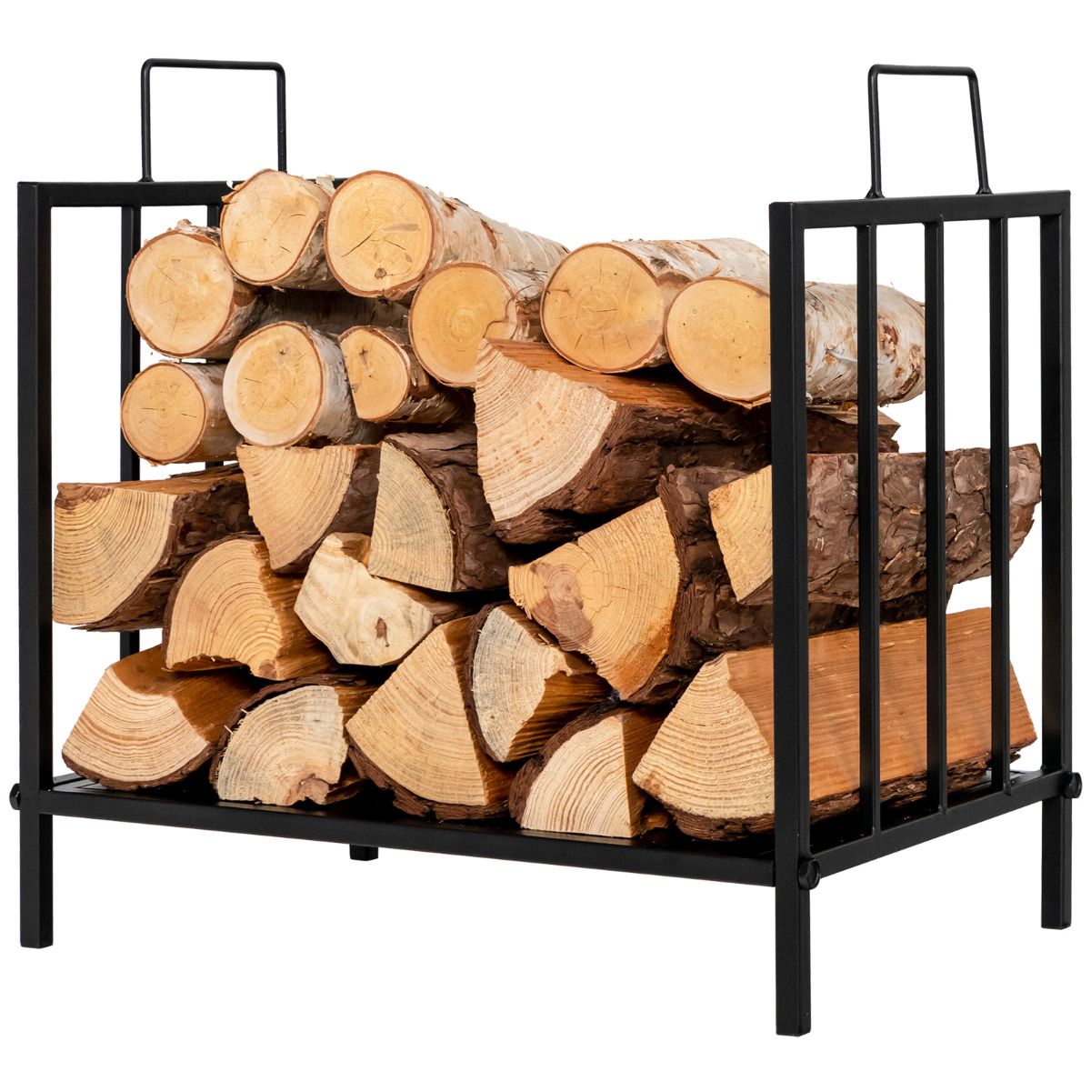 Coast Firewood Shelf Metal tot 50 kg veerkrachtige brandhoutplank brandhoutplank 46 x 31 x 46 cm zwart