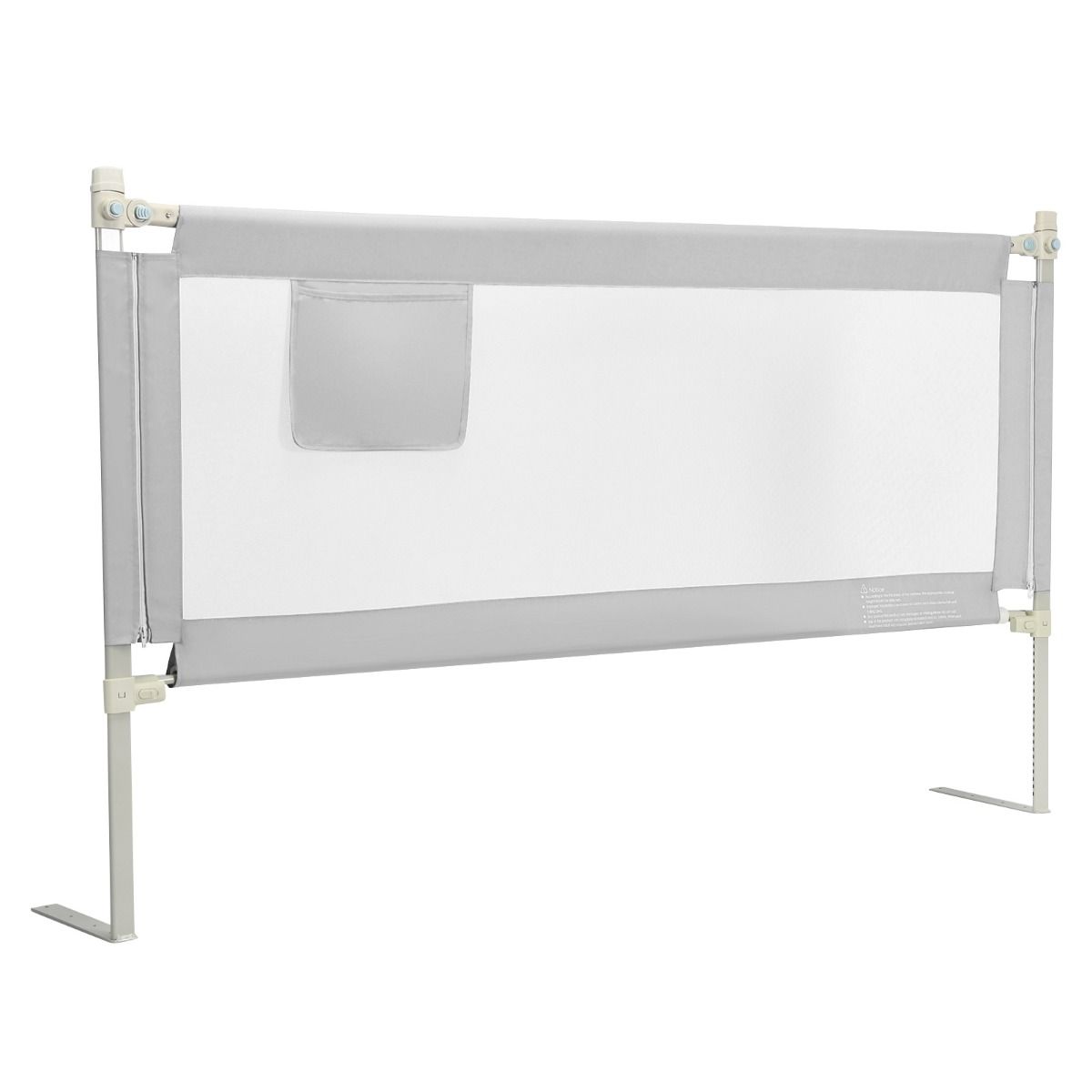 Coast Bedhek Afsluitbaar 176,5 x 25 x 101,5 cm Grijs – 24 Instelbare Hoogtes en Zijvak