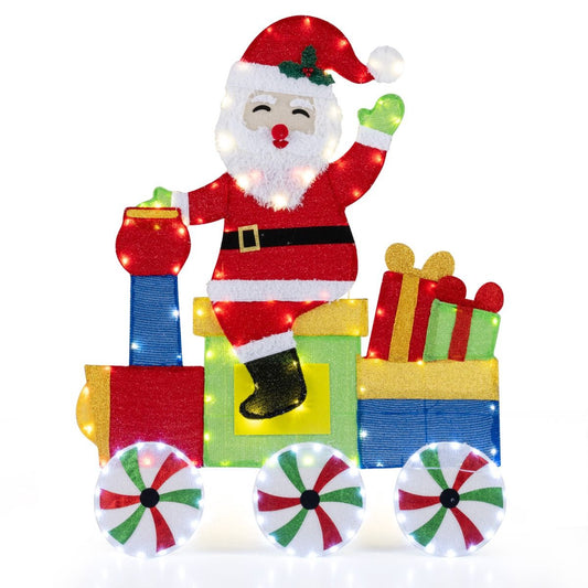 Coast Kerstversiering met LED Kersttrein Meerkleurig – 96 x 34 x 120 cm – Met Grondpennen