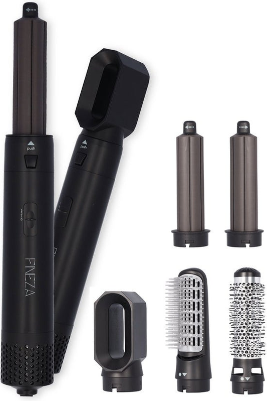 Fineza Multifunctionele Krultang - 5 in 1  - Föhnborstel - Krulborstel - Kort & Lang Haar - 800W - Zwart
