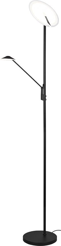 Trio leuchten Brantford - LED Vloerlamp - 36.5W - Aanpasbare Kleur - Dimbaar - Rond - Zwart - Aluminium