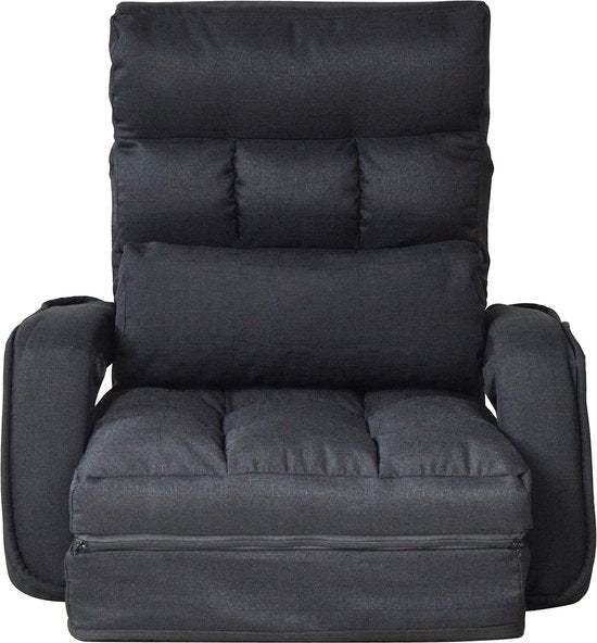 VDD Gaming - Loungestoel - Uitklapbaar tot een ligstoel - Zwart -71x51x50cm