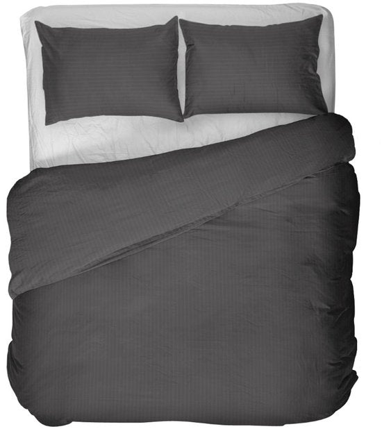 Kayori Elin Dekbedovertrek Katoensatijn - 260x200-220 cm +2 slopen - Lits-jumeaux - Antracite