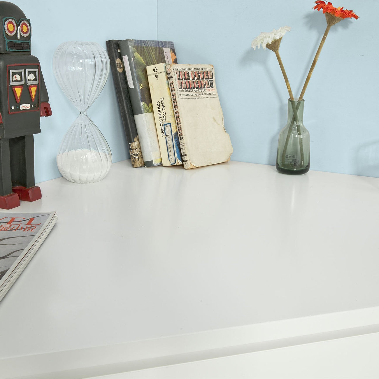 SoBuy FWT31-W Bijzettafel met lade - Hoekmodel - 76 x 76 x 76 cm - Wit
