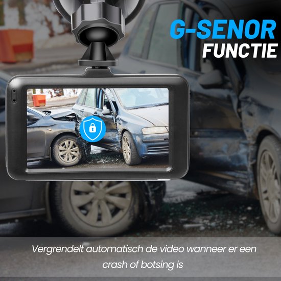 VERTREX Dashcam voor Auto 1080P Full HD - Voor en Achter - Dash cams - Nachtvisie - G-Sensor - 170° Wijdhoeklens - 3,0" LCD - Bewegingsdetectie - Loop Recording - Incl. 32GB MicroSD Kaart