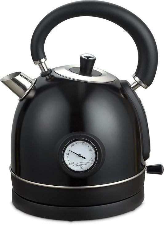 MOA Waterkoker Retro - 1.8L - RVS - BPA vrij - 2200W - 27.50x23.50x19.50 cm - Zwart