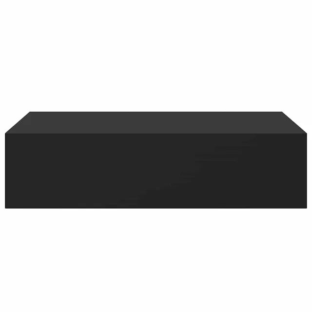 vidaXL Wandplanken met Lade Set van 2 - 40 x 23,5 x 10 cm - MDF en Metaal - Zwart