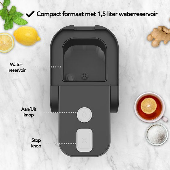 Aviro Heetwaterdispenser - Heetwatertap - 100°C - Luxe Instant Waterkoker - 2200W - 1,5L Zwart