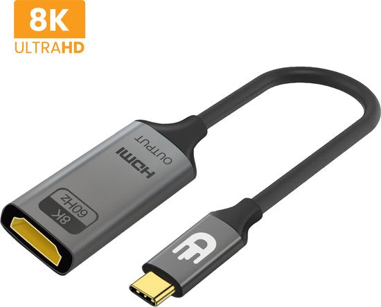 Drivv. USB C naar HDMI Adapter - Ondersteunt 8K 60Hz - Type C naar HDMI - Thunderbolt 3 - Grijs