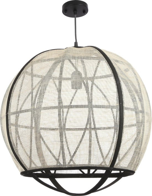 Mica Decorations Pella Hanglamp - H50 x Ø51 cm - Linnen - Off-white
