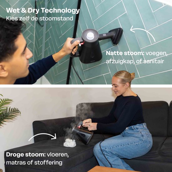 Techweise TS Compact Handstoomreiniger - 15 Accessoires - 1200W 2,6 Bar- Wet & Dry functie - Handstomer