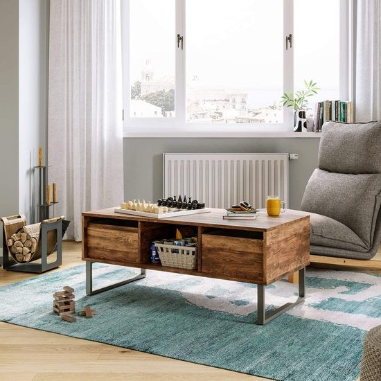 Niceey Salontafel met Lade - Koffietafel - Bijzettafel - Opbergruimte - 104 x 49.5 x 39.5 cm - Hout
