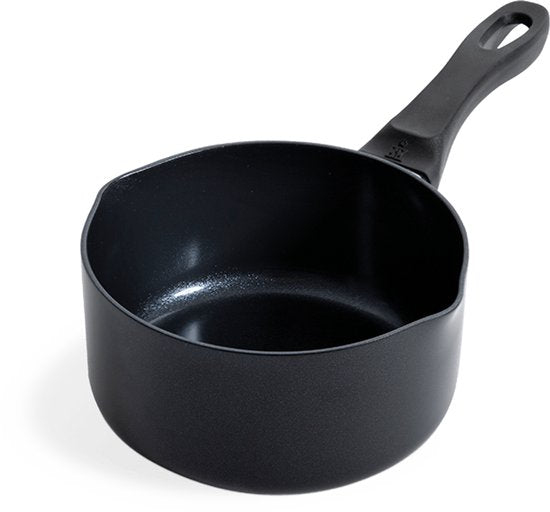 BK Vivid Steelpan 16cm - 1.6L - PFAS-vrije antikleeflaag – Steelpan inductie – Keramische pan - Ovenbestendig tot 160°C – Koudgrepen - Zonder Deksel - Zwart