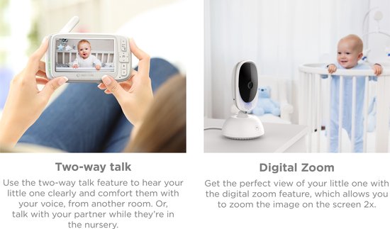 Motorola Nursery Babyfoon met Camera - Baby Monitor VM75 - Baby Camera met Kleuren Display, Tweeweg Communicatie, Slaapliedjes en Infrarood Nachtvisie - 300M Bereik