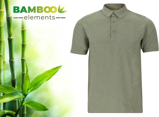Bamboo Elements - Polo Shirt Heren - Groen M - Polo Heren - Korte Mouw - Pique Stof - T Shirt Heren - Bamboe