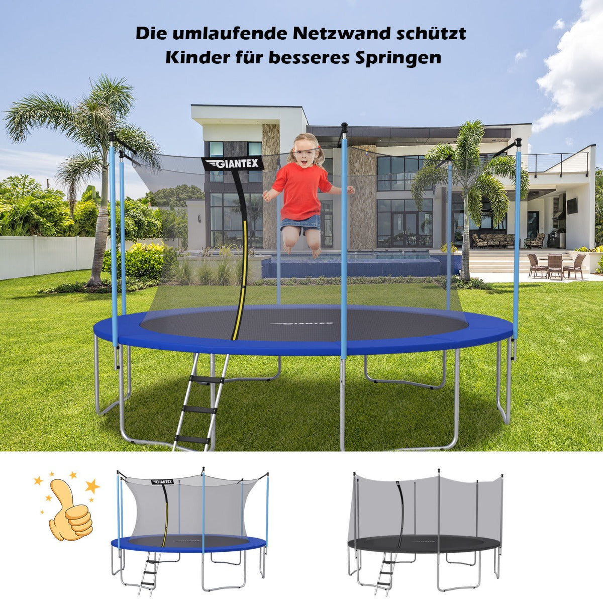 Coast Veiligheidsnet voor Trampoline Ø487 cm x 180 cm - Zwart