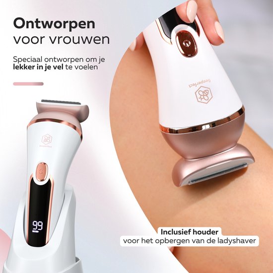 Beeperfect® 3 in 1 Ladyshaves Voor Vrouwen Prime - Scheerapparaat Vrouw - Bikinitrimmer - Oplaadbaar - Waterdicht - 3 Opzetstukken