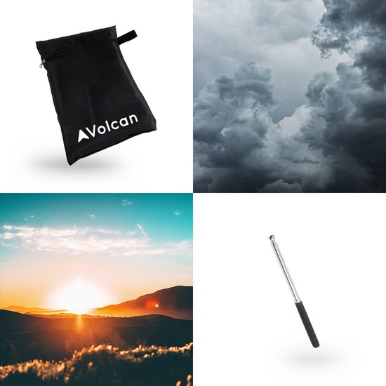 Volcan Parasolhoes voor Staande Parasol - Waterdicht - Oxford 420D - Met Rits, Trekkoord, Stok en Opberghoes - Zwart