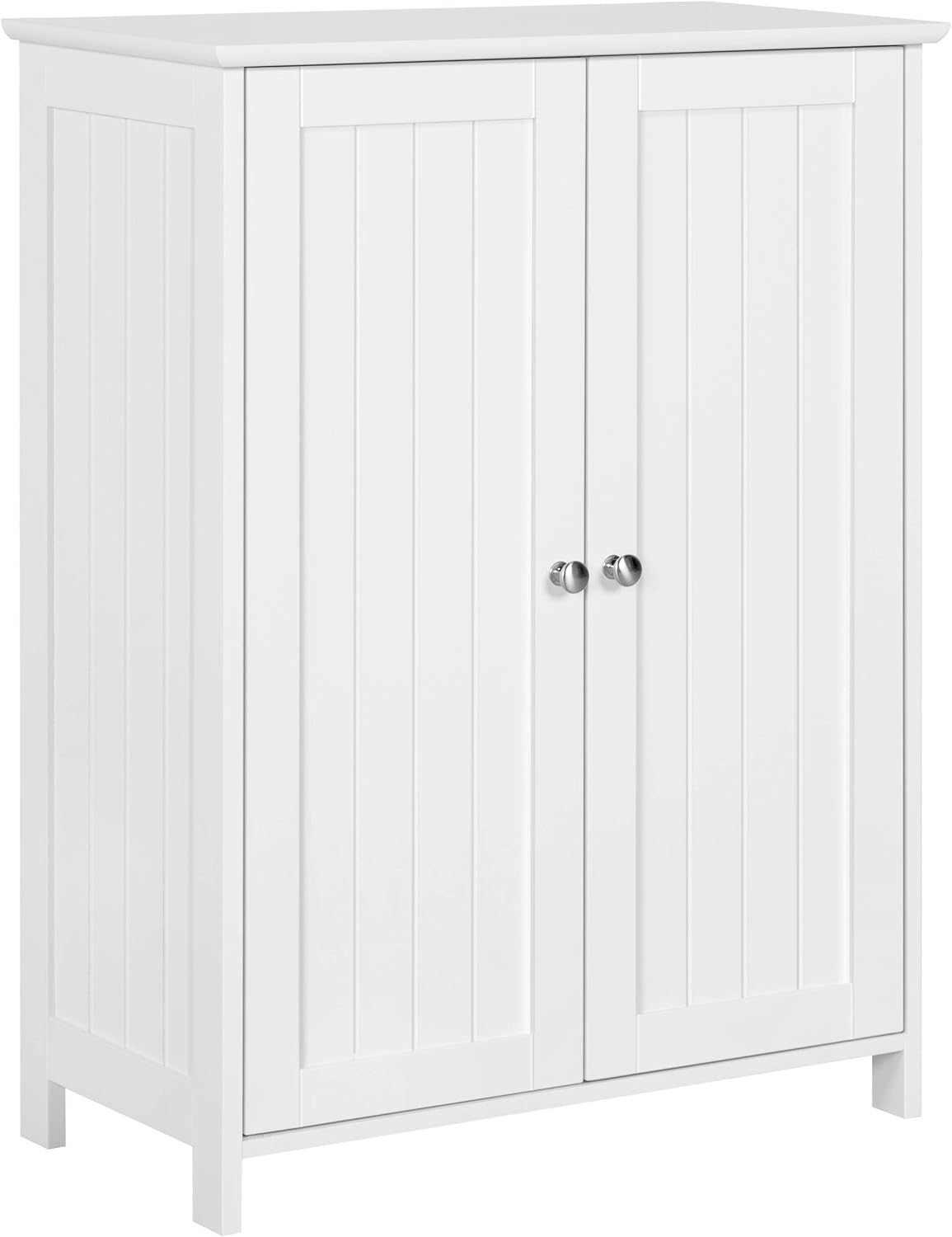 Yaheetech Badkamerkast met 2 deuren en verstelbare planken - 60 x 30 x 80,5 cm - Wit