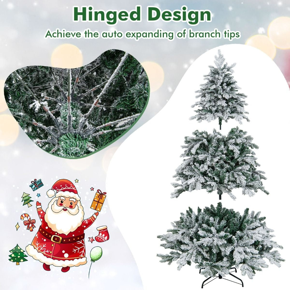 Coast Kunstkerstboom met sneeuw - 1415 Takken - 260 LED Lichtjes - 180 cm