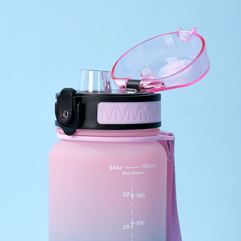 Jordan & JUDY Tritan sportwaterfles - 1000 ml - roze verloop