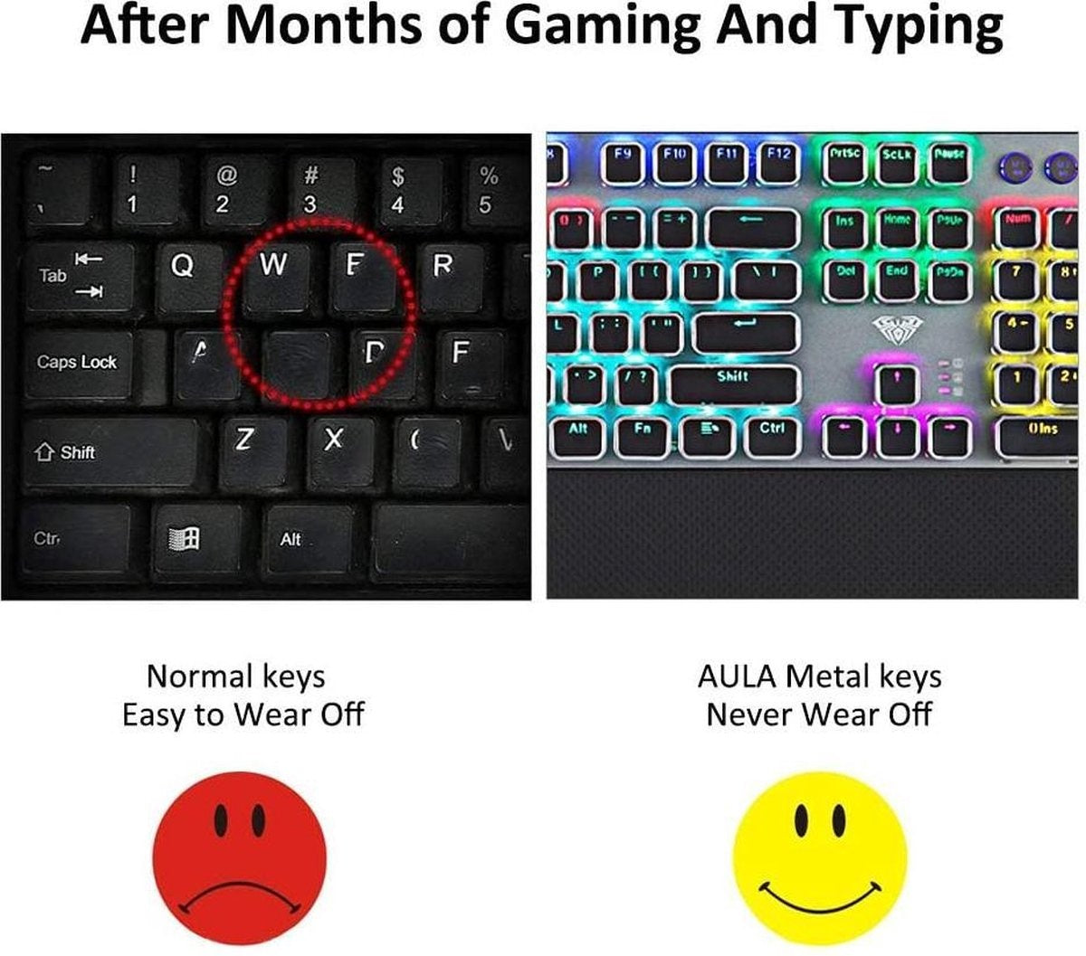 AULA F2058 RGB punk gaming mechanisch toetsenbord - QWERTY - blue switch