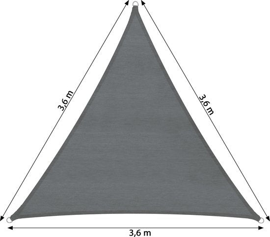 tectake - Driehoekig zonneluifel van polyethyleen, variant 2 360 x 360 x 360 cm SKU: 403885