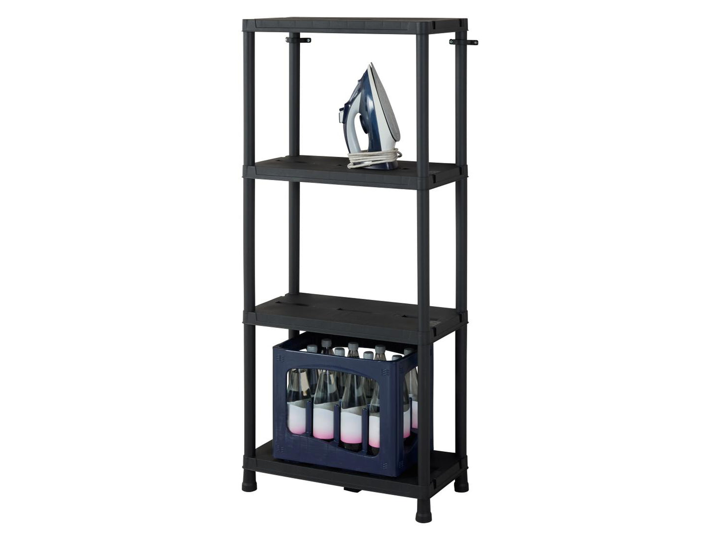 Livarno open kast - 60 x 138 x 30 cm - Zwart - 125 kg Draagvermogen