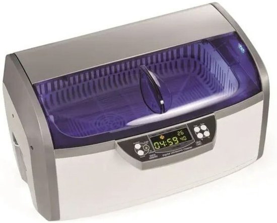 Perel Ultrasone Reiniger 6 L - Ontgasfunctie - Afvoerventiel - Instelbare timer en temperatuur - Uitneembare mand en horlogehouder - Professioneel gebruik - 310 W, 35 kHz - Wit