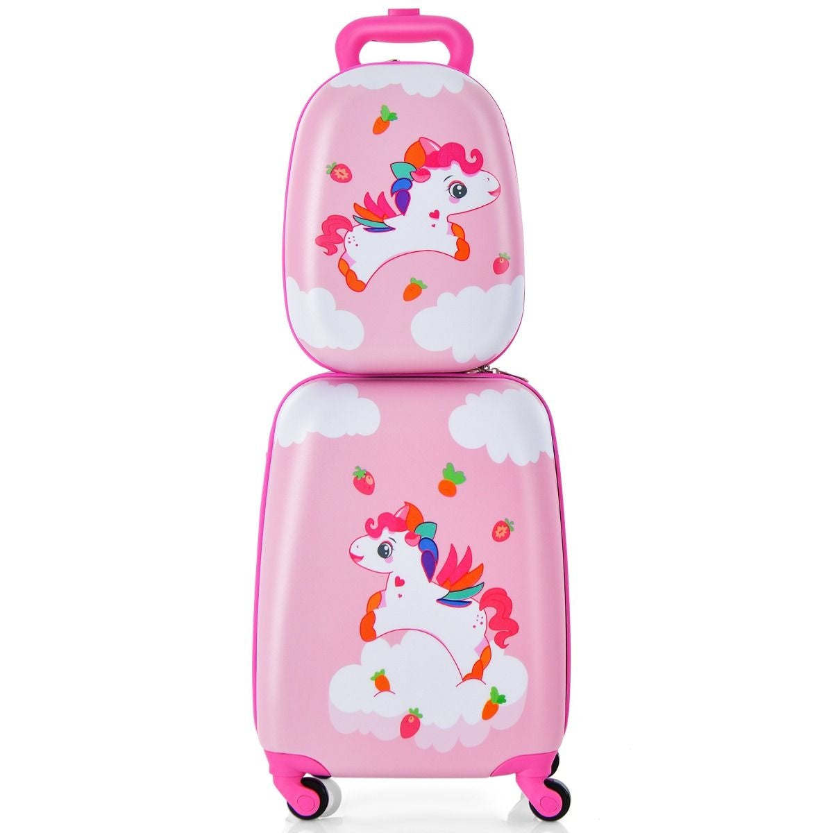 Coast 2-Delige Kinderkoffer + Rugzak Kindertrolley - Harde schaal Roze