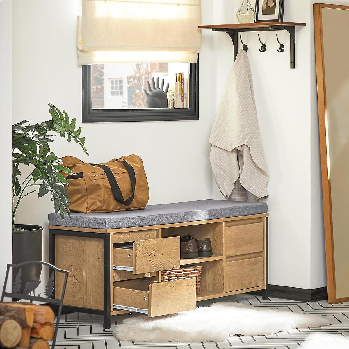 SoBuy Schoenenkast - FSR149-N - Spaanplaat & MDF - Max. 150kg. - 110x35x45cm - Bruin