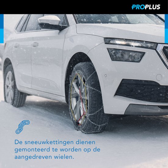 ProPlus Sneeuwkettingen - KNR255 - 16 mm stalen schakels - Önorm Keurmerk - Veiligheid - Banden - Snelle en Eenvoudige Installatie - Voor verschillende bandenmaten - Inclusief reparatieschakels en koffer - Set van 2 - 4x4 voertuig - Minivan SUV/MPV