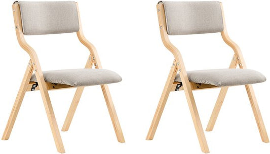 SoBuy Set van 2 Klapstoel, Bureaustoel met Gestoffeerd Zitkussen, Eetkamerstoel, Lichtgrijs, 49x80x54cm, FST40-HGx2 - voor Eetkamer, Keuken, Woonkamer of Thuiswerkplek
