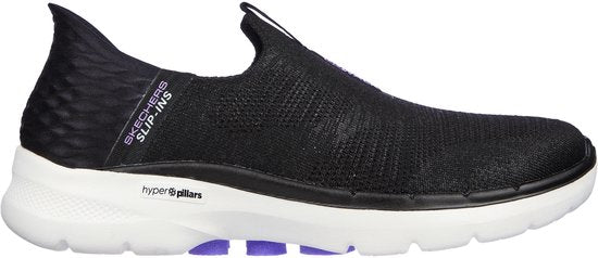 Skechers Go Walk 6 - Fabulous View Slip-ins 124569-BKLV, Vrouwen, Zwart, Sneakers,Sportschoenen, maat: 39