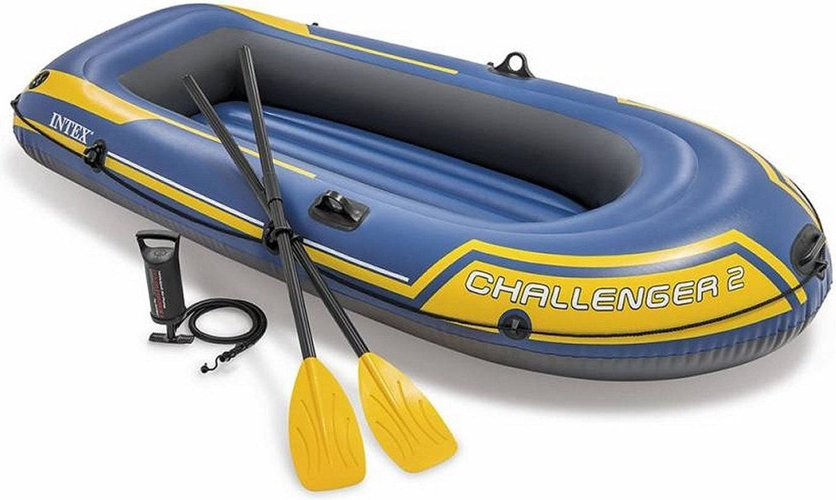 Intex Challenger 2 Boot Set - 236 x 114 x 41 cm - Inclusief peddels en pomp
