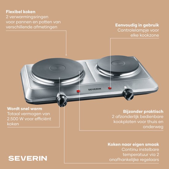 Severin DK 1014 Dubbele kookplaat