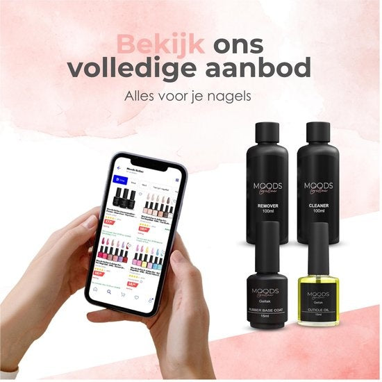 Moods Gellac - Rubber Base Coat - Nagellak - Gellak Starterspakket - Nagels - Gellak Set - 15 ML