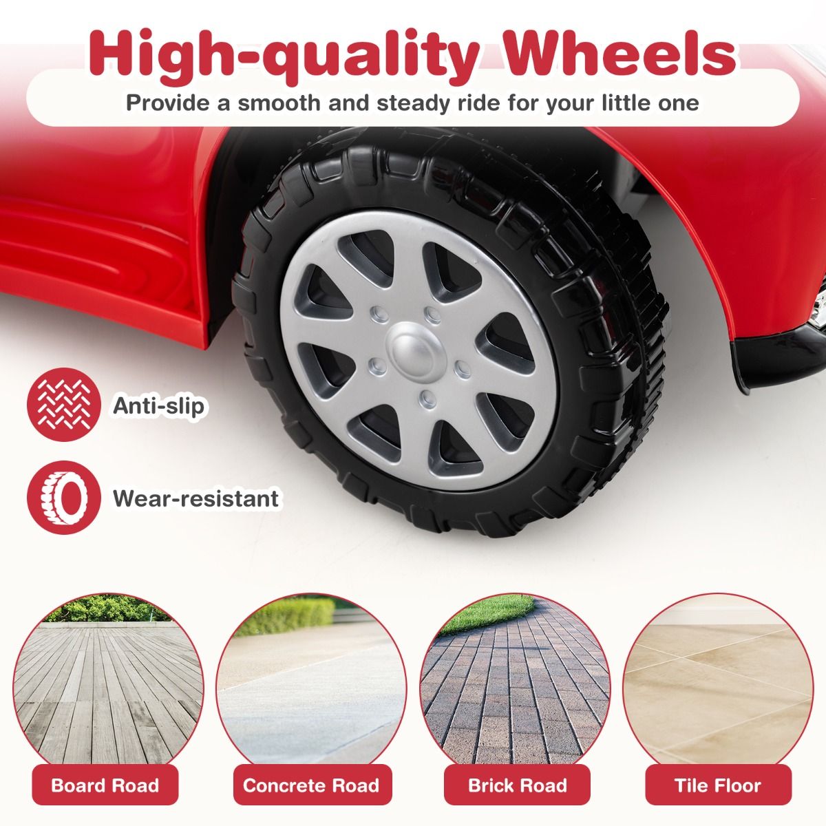 Coast 3-in-1 Loopauto met duwstang - opbergruimte - verstelbare zonbescherming - rood