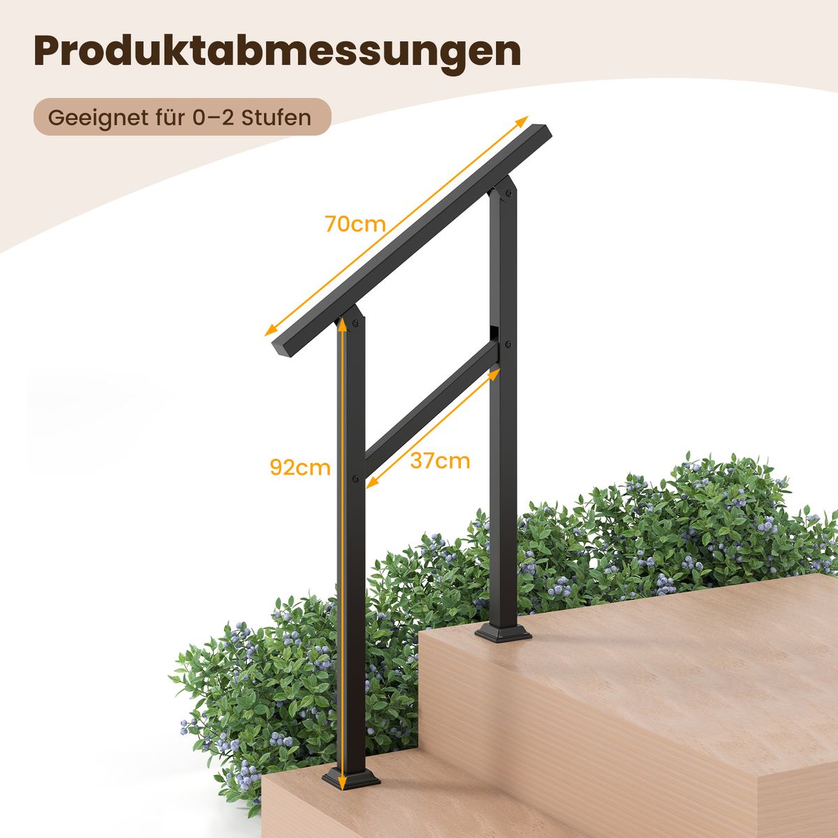 Coast Trapleuningen - zijmontage - verstelbare hoek - zwart - 70 cm