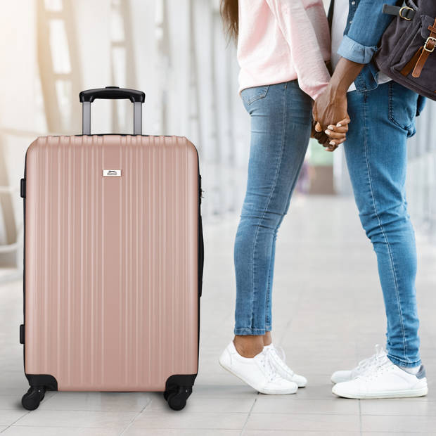 Slazenger Kofferset – 2-Delig: 26L & 71L – 63 x 43 x 26 cm + 43 x 30 x 20 cm – Rosé