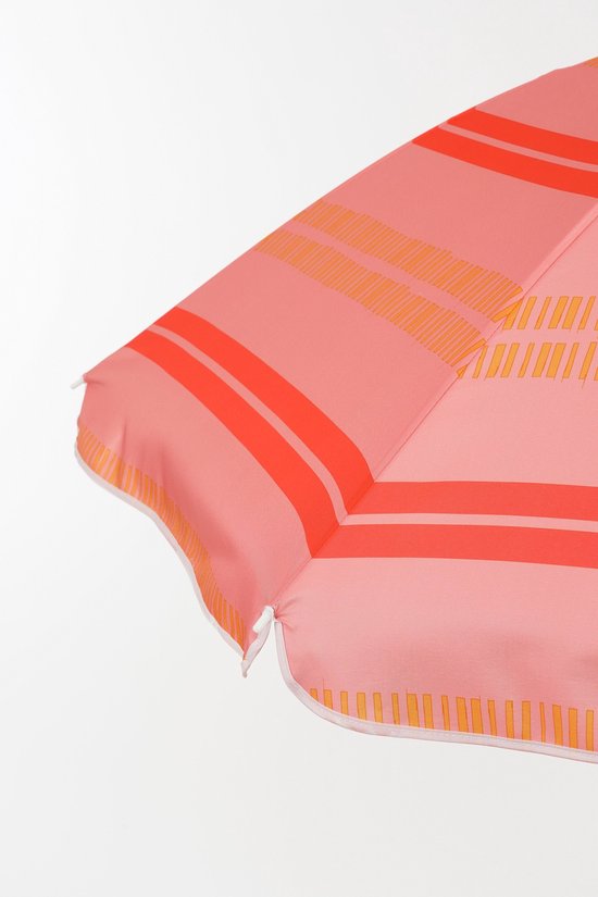 Mica Decorations Stripe Strandparasol - H180 x Ø160 cm - Lichtroze