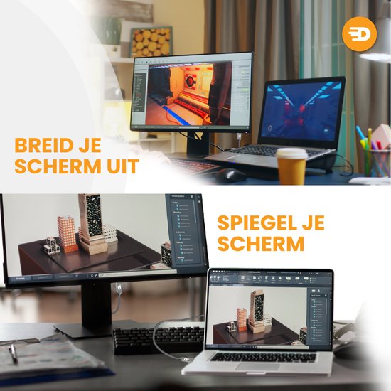 Drivv. Displayport Kabel 2.1 - 16K 60Hz - 8K 120Hz - 4K 144Hz - 80Gbps - DisplayPort naar DisplayPort - DP Kabel - 1 meter - Grijs