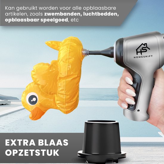 HomeShift® Auto Stofzuiger Draadloos V2 PRO - Kruimelzuiger - Handstofzuiger - Kleine Stofzuiger - Draadloze stofzuiger - Air Duster - Nat & Droog - Metallic